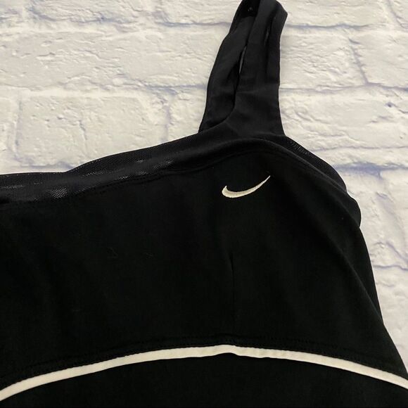 Nike Dri Fit Smash Black Tennis Tank Top With Built In Bra & Mesh Trim Small EUC - Picture 5 of 13